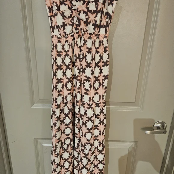 Loft Floral Pink and Brown Maxi Dress 2p Will Take Best Offer - Picture 3 of 5